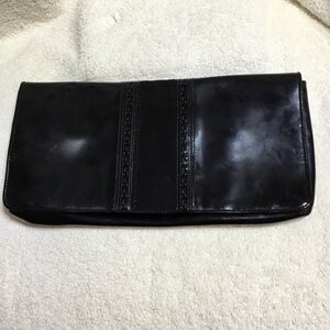 Cole Haan Suede embellished Black Clutch, interior CC pockets, mirror, key ring